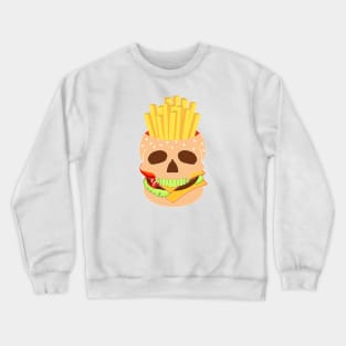 Cheeseburger Skull and Fries Crewneck Sweatshirt